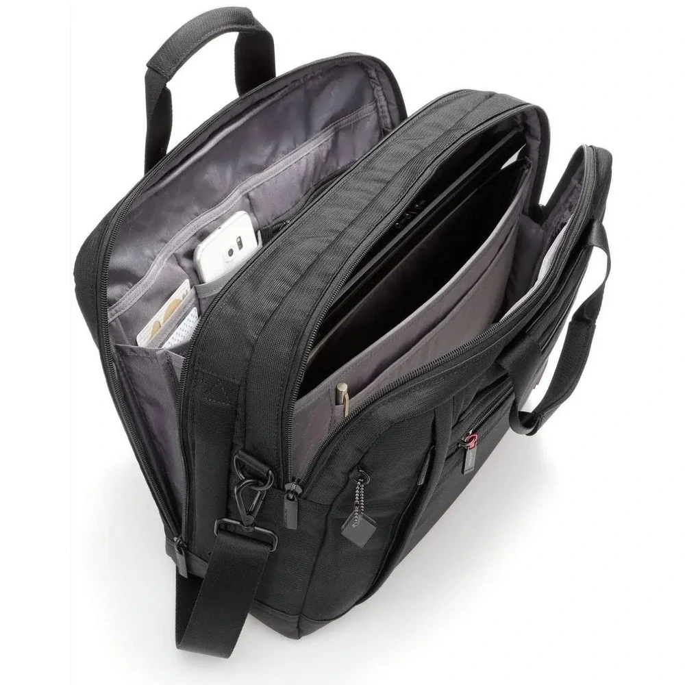 Hedgren Black Laptop Briefcase Business Bag Belgium NEW Career Tech Work Strap‎